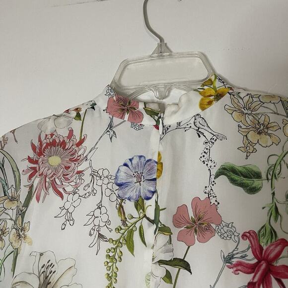 PARKER Natalie Multi floral ruffle hem mini silk dress size US 4 - Picture 6 of 7